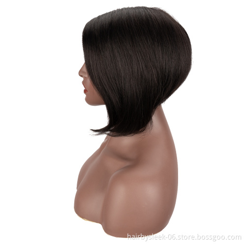 Rebecca fashion 9 inches Pixie Cut Natural Brazilian Remy Human hair Bob Lace Part Wig Lace Front Wigs Human Hair Wigs For Women